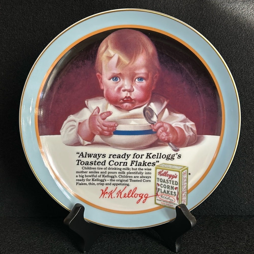 Vintage Kellogg's plate "Always ready for Kellogg’s Toasted Corn Flakes” 1992